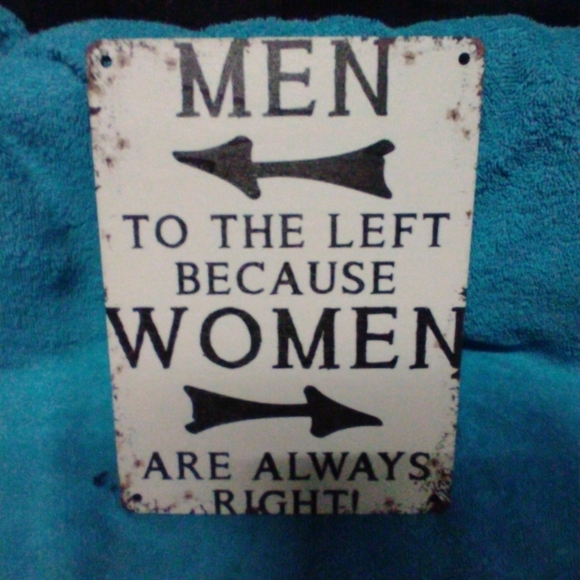 Wooden Sign Wall Decor Men Women Funny Humorous Bathroom - Picture 1 of 2